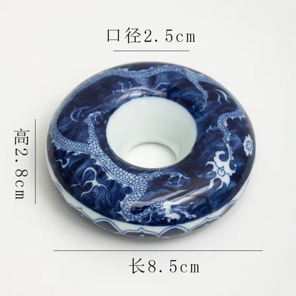 DecorBites™ Blue White Porcelain Teacup Tray Set, Chinese Retro Home Decor Accessory