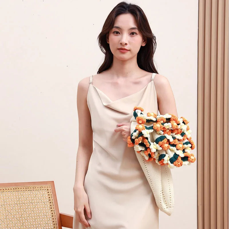 DecorBites™ Elegant Daisy Bouquet Soft Blanket for Office Sofa, Multi-Functional Nap Shawl & Cushion