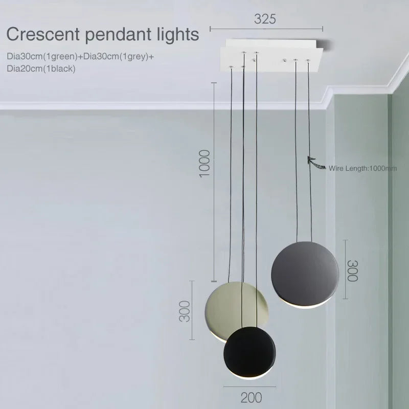 Lámpara de araña DecorBites™ Crescent Moon para comedor, cafetería, isla de cocina y bar.