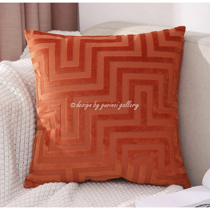غطاء وسادة فاخر مزدوج الجوانب بتصميم هندسي من ديكوربايتس™