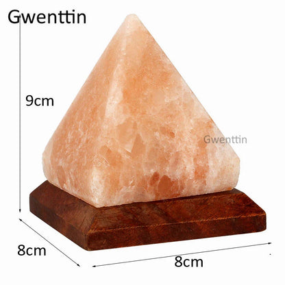 DecorBites™ Crystal USB Salt Lamp Hand Carved Triangle Purifier Night Light