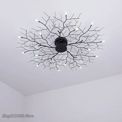 DecorBites™ Country Branch Iron Ceiling Light: American Style Living Room Decor Fixture