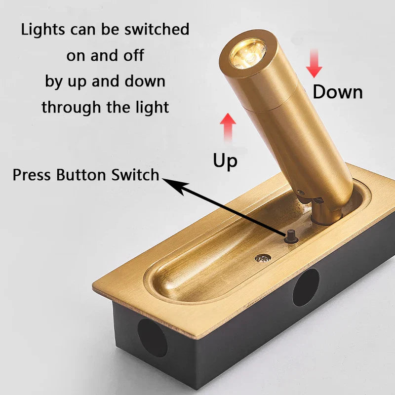 DecorBites™ مصباح حائط LED مثبت على لوح رأس السرير بقوة 3 وات لغرفة النوم والفندق