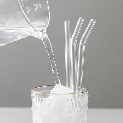 DecorBites™ Glass Straws: Reusable Eco-Friendly Drinking Straws with Brushes