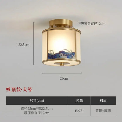 DecorBites™ Chinese Style Copper Pendant Light for Bedroom, Aisle, and Headboard Zen Chandelier