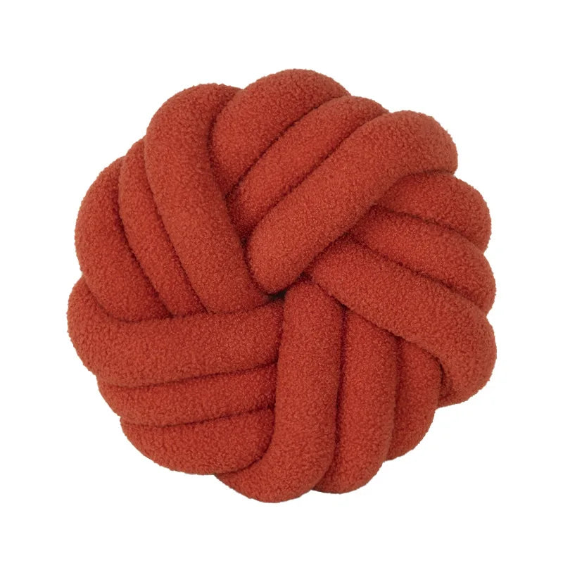 Grey Knotted Ball Pillow