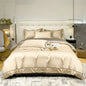 Decobites Silky Egyptian Cotton Embroidered Bedding Set for Queen & King Beds