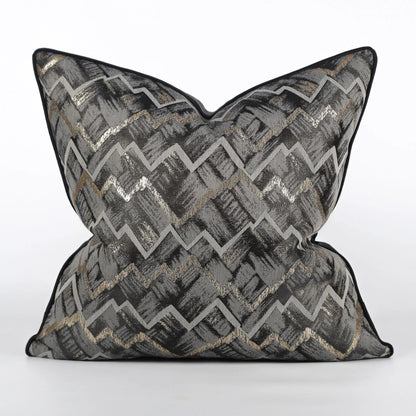 DecorBites™ Jacquard High-end Cushion Cover 45x45cm Black Gold Decorative Pillowcase