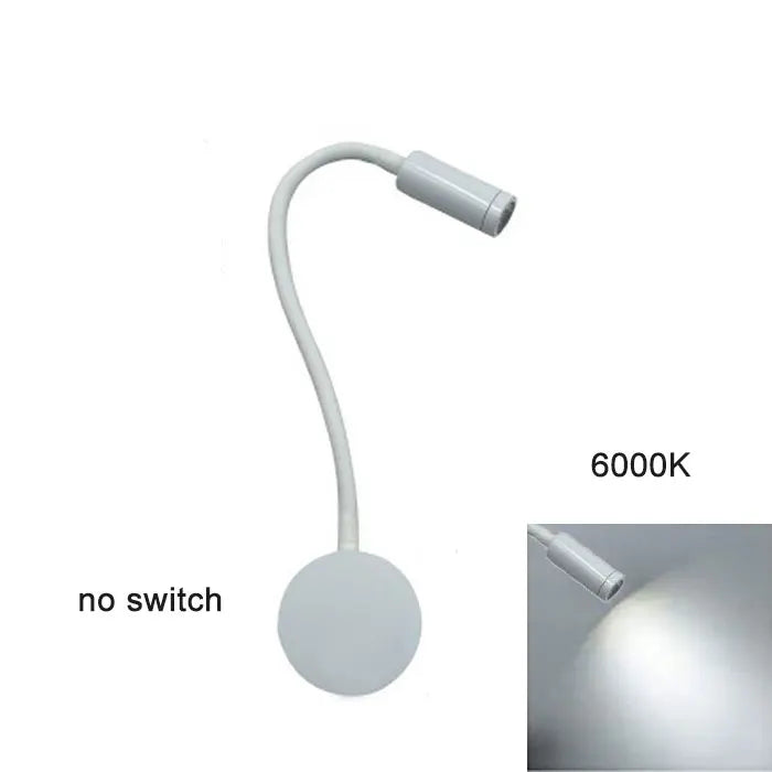 DecorBites™ Dimmable LED Wall Sconce Lamp for Bedroom, Living Room, Kids Room - 3W Adjustable Gooseneck Reading Light