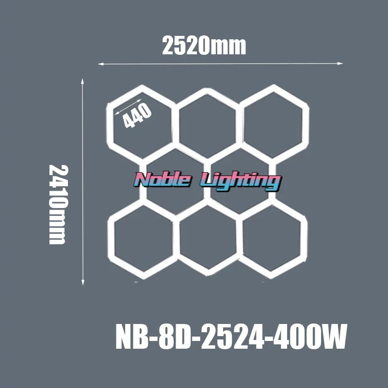 DecorBites™ 6500K LED Hexagrid System for Workshop, Gym, Studio - 2 Year Warranty