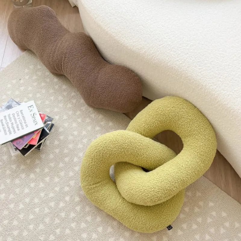 DecorBites™ Kids Comfort Knotted Cushion: Handmade & Bendable for Couch, Bed, Car, Office.