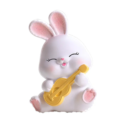 DecorBites™ Cute Bunny Figurine Sculpture for Home Decor - Modern, Chubby Rabbit Art Ornament