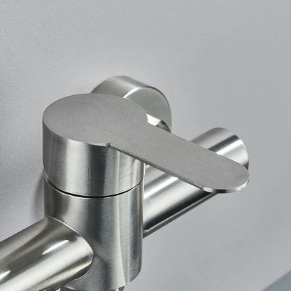 DecorBites™ Brushed Nickel Kitchen Faucet - Double Hole Mixer for Cold and Hot Water