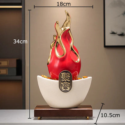 ديكور بايتس™ - زينة سيراميكية على شكل قطة بيتايا مطلية بالذهب، لتزيين المناظر الطبيعية