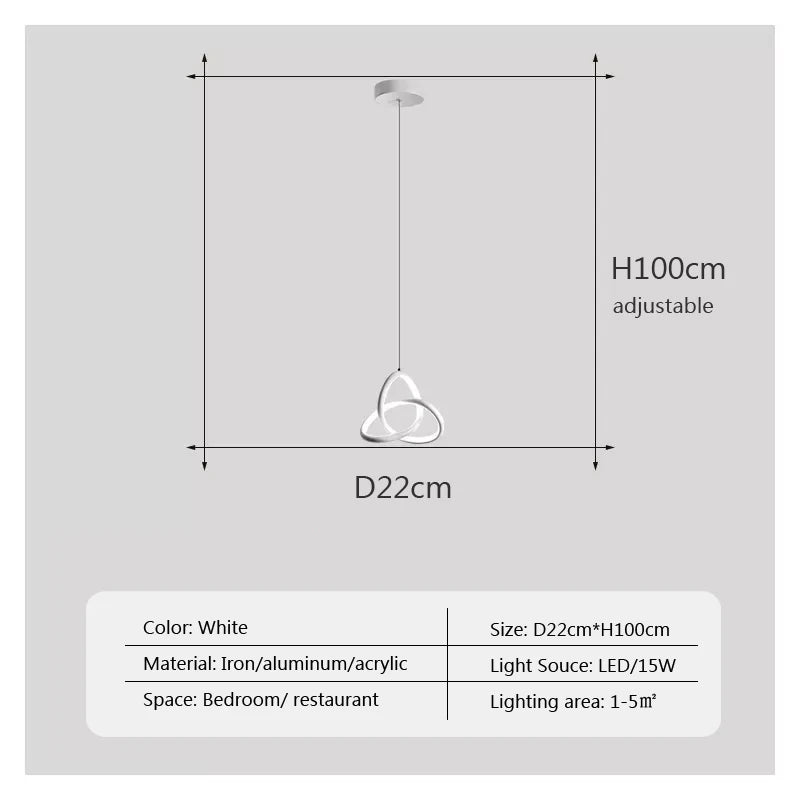 DecorBites™ LED Minimalist Pendant Light Chandelier for Modern Decor Art in Bedroom Living Room
