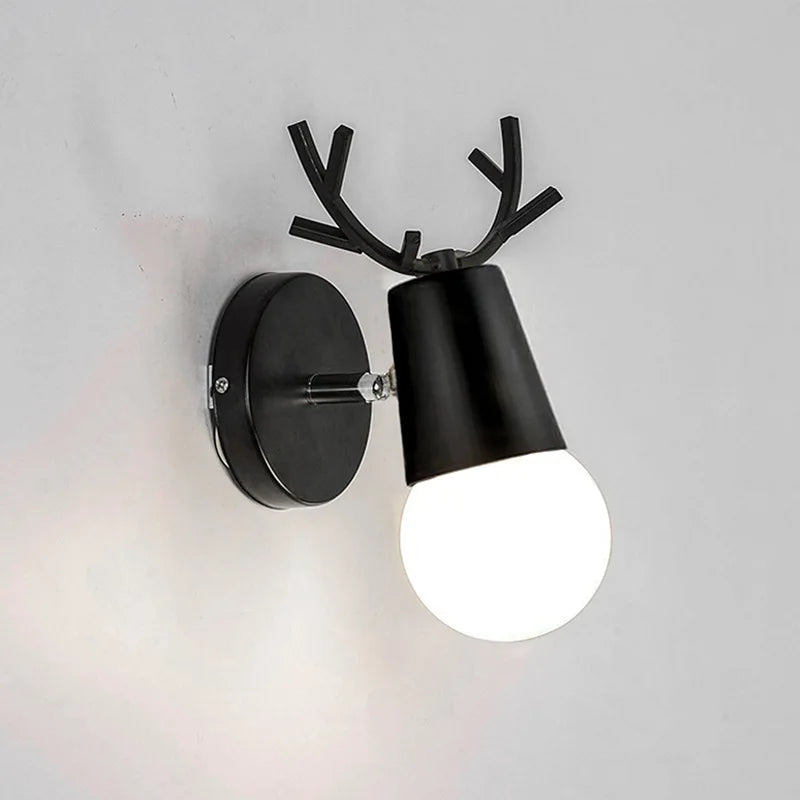 Wooden Antlers Wall Lamp