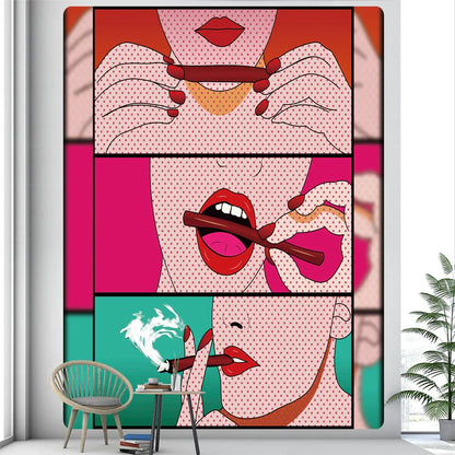 ديكور بايتس™ - نسيج جداري مُزين ببطاقات التاروت، بتصميم امرأة تجريدية، لديكور غرفة بوهو