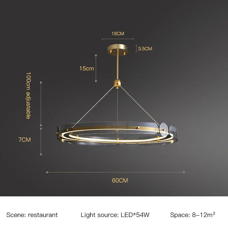DecorBites™ Circular Ring LED Chandelier: Modern Lighting for Living, Bedroom, Dining Room