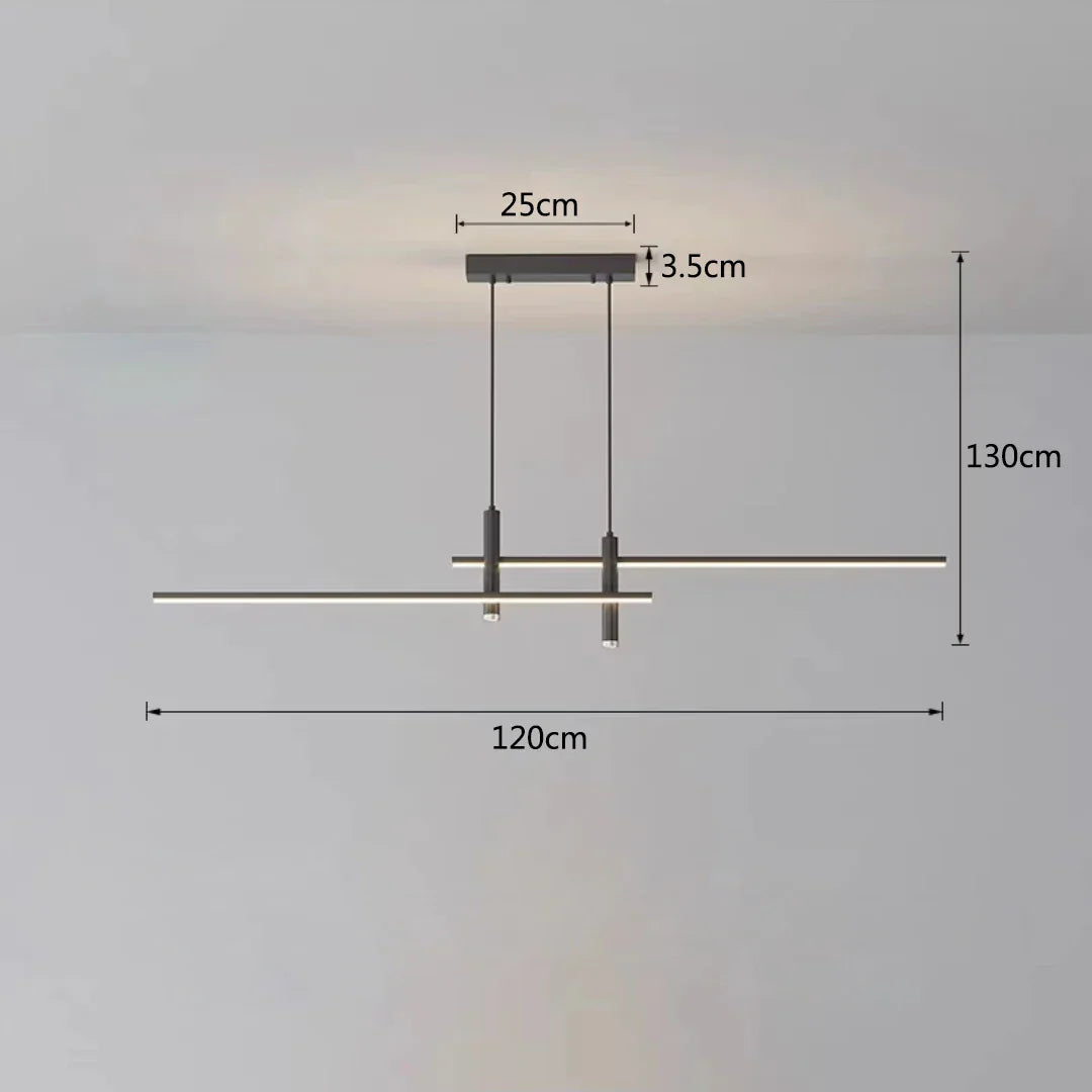 ثريا جزيرة غرفة الطعام LED باللونين الأسود والذهبي من DecorBites™: مصباح معلق عصري بسيط للمطبخ