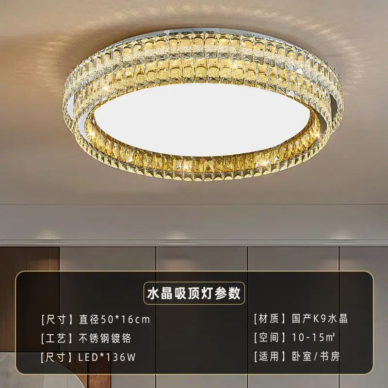 DecorBites™ Crystal Round LED Ceiling Light in Shiny Room Style