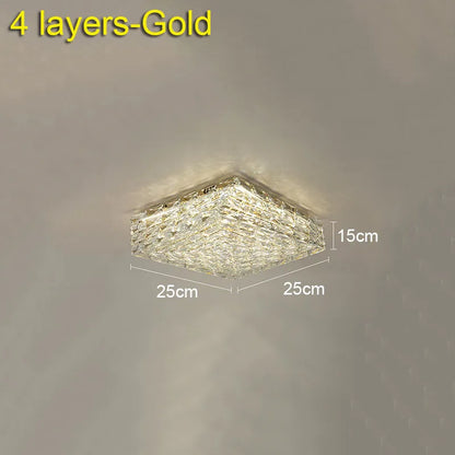 DecorBites™ Crystal Ceiling Lamp: Modern Minimalist Indoor LED Lighting for Living Room, Dining & Bedroom