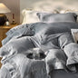 Luxury Gold Velvet Lace Duvet Bedding Set by Decobites, Cozy Furry Winter Collection