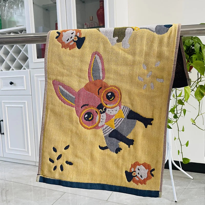 Decorbites™ Toallas de Cara para Niños con Dibujos Animados - Juego de 3 | Estampado de Gatos | 100% Algodón | 25*50cm