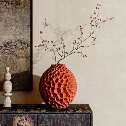 DecorBites™ Honeycomb Vase: Creative Desk Decoration with Artificial Flowers