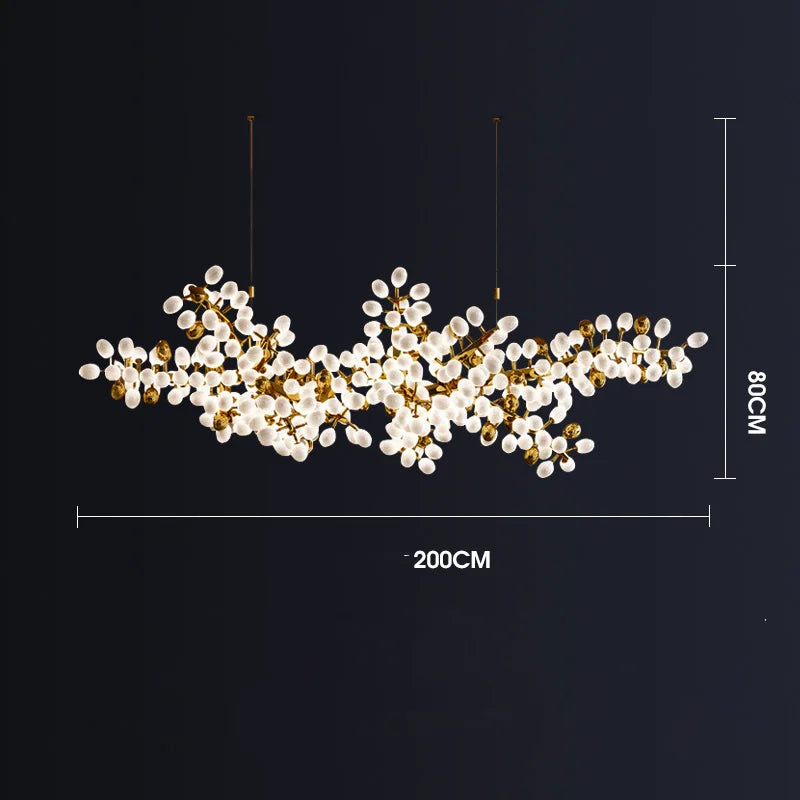 Lámparas colgantes de cristal en forma de candelabro de uva dorada Decorbites™ para sala de estar y comedor