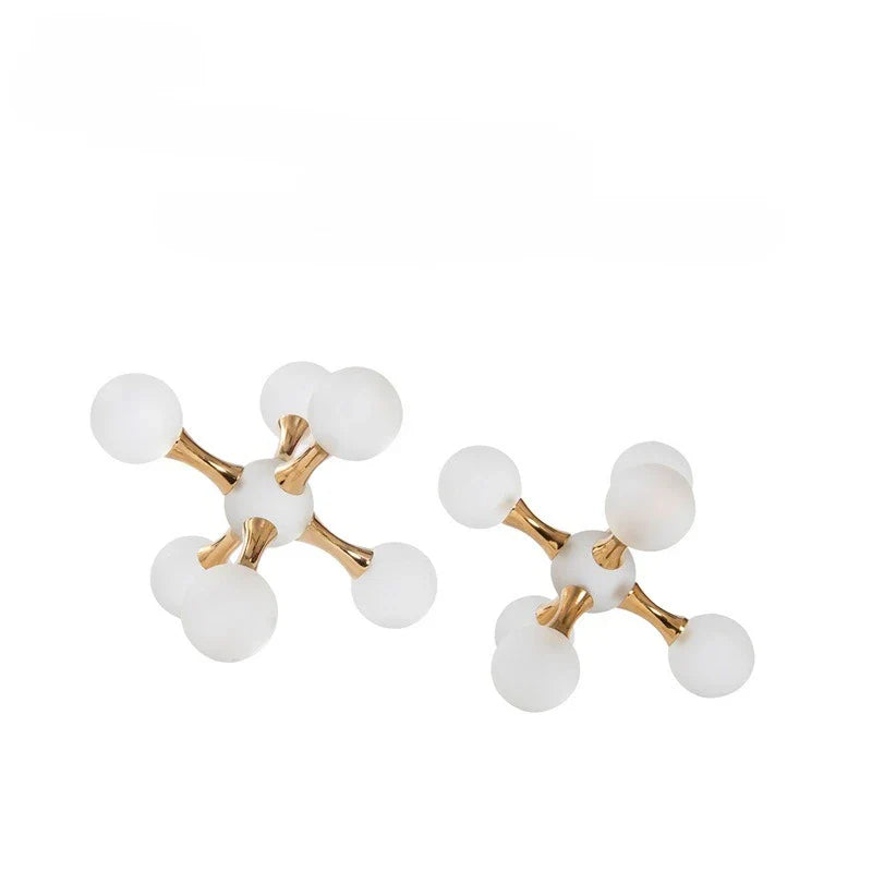 Adorno decorativo geométrico de metal con forma de molécula de bola de cristal DecorBites™