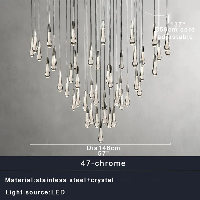 DecorBites™ Crystal Water-drop Ceiling Chandelier, Elegant Dining Room Décor.
