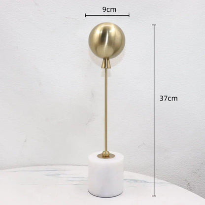 DecorBites™ Golden Geometric Balloon Metal Ball Sculpture & Decorative Figurine