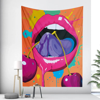 Decobites Psychedelic Graffiti Tapestry: Hippie Room Decor Wall Hanging.