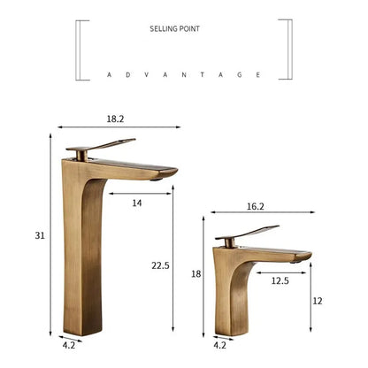 DecorBites™ Bronze Basin Faucet: Hot & Cold Deck Mounted Bathroom Sink Mixer Tap