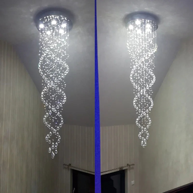 Lámpara de araña de cristal DecorBites™ para escalera, dormitorio de hotel de lujo