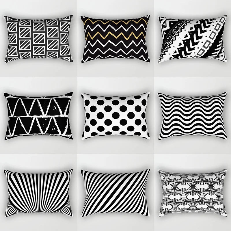 طقم غطاء وسادة للخصر بتصميم هندسي مموج من DecorBites™