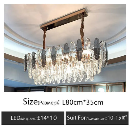 DecorBites™ Diamond Crystal Chandelier Pendant Lamp LED Lighting for Elegant Living Room