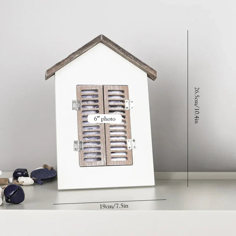 DecorBites™ Coastal Wooden Lighthouse & Ship Model for Mediterranean Home Decor