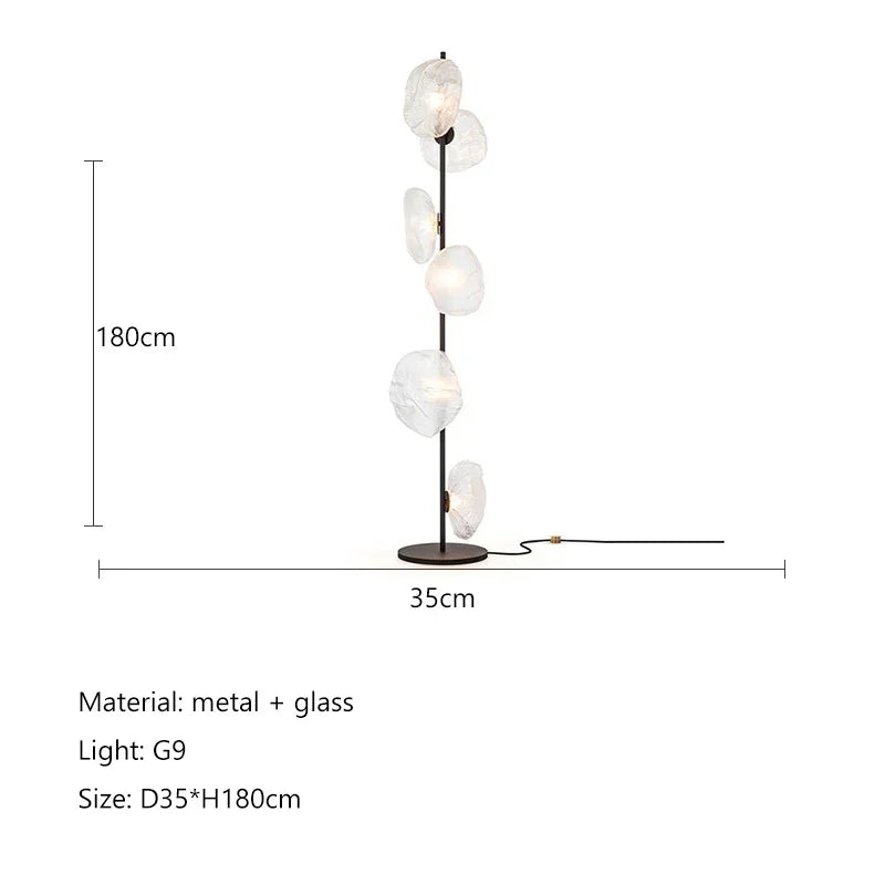DecorBites™ Glass Shade LED Floor Lamp for Home Decor, Living Room, Bedroom, Minimalist Design