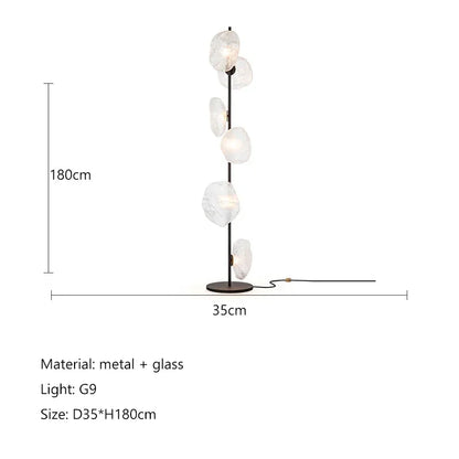 DecorBites™ Glass Shade LED Floor Lamp for Home Decor, Living Room, Bedroom, Minimalist Design