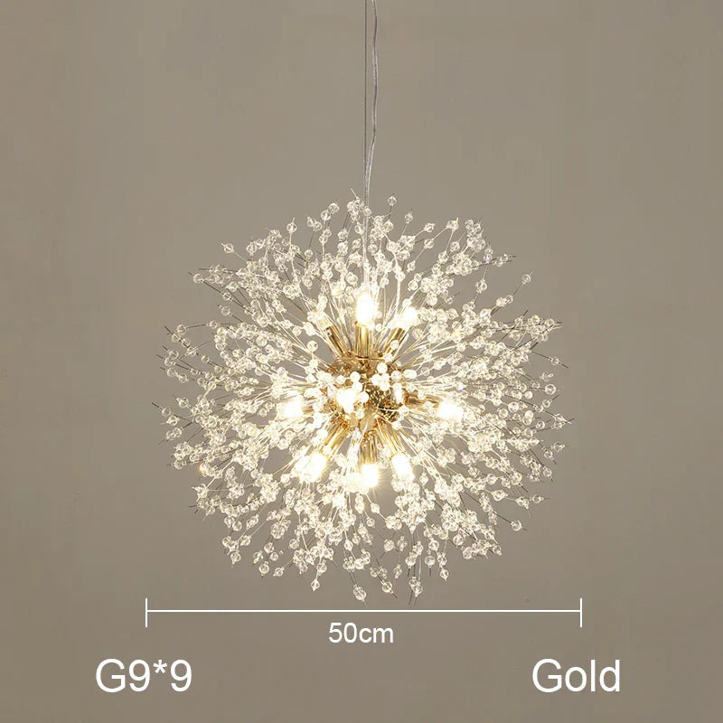 DecorBites™ Dandelion Chandelier: Nordic Minimalist Wrought Iron LED Indoor Light for Living Room