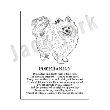 DecorBites™ Dog Breed Poetry Poster Collection: Vizsla, Pomeranian, Manchester Terrier, and More