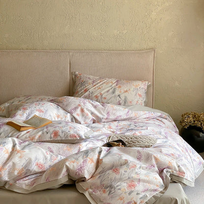 DecorBites™ Egyptian Cotton Print Bedding Set - Queen King Ru Size Sheets Pillowcases Blanket Cover