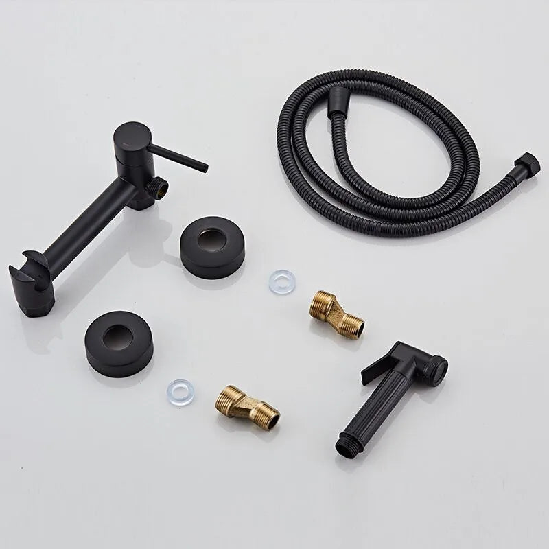 DecorBites™ Bathroom Bidet Faucet Set with Hot Cold Spray Gun Nozzle & Copper Hardware