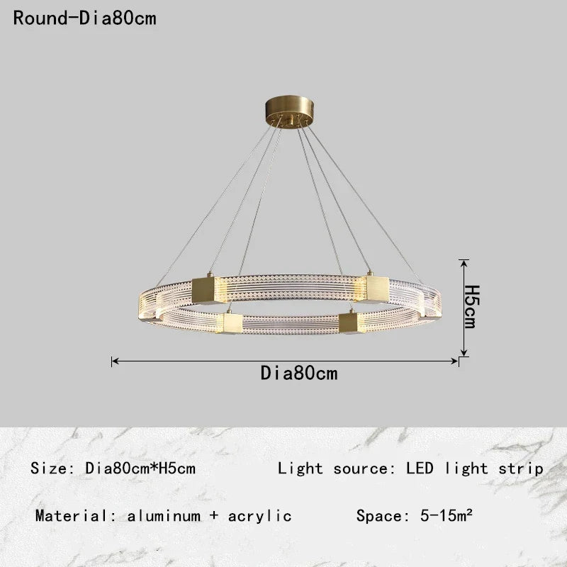 DecorBites™ LED Chandelier with Acrylic Lampshade for Living Room Dining Bedroom Lighting