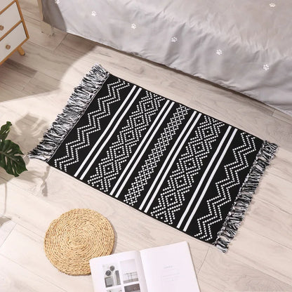 DecorBites™ Bohemian Tassel Rug - Retro Hand Woven Carpet for Home Decor