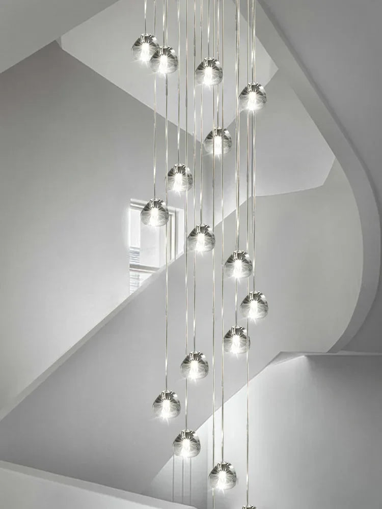 DecorBites™ Crystal LED Ceiling Chandelier: Modern Spiral Kitchen Staircase Home Decoration Light