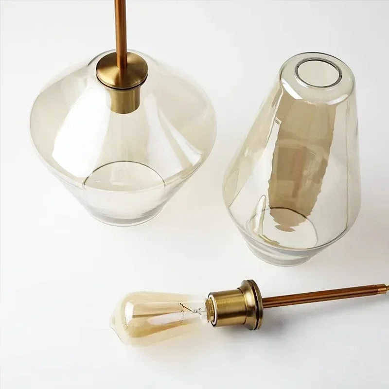 DecorBites™ Glass Chandelier Lighting for Home Dining Room Kitchen Decor Pendant Lights