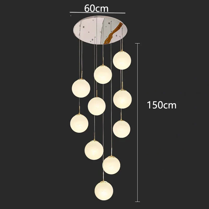 Lámpara colgante de cristal DecorBites™ para escaleras, iluminación interior moderna para sala de estar