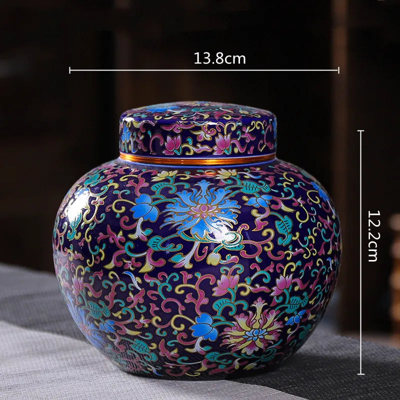 DecorBites™ Enamel Tea Pot Ceramic Storage Jar - Airtight Coffee Container